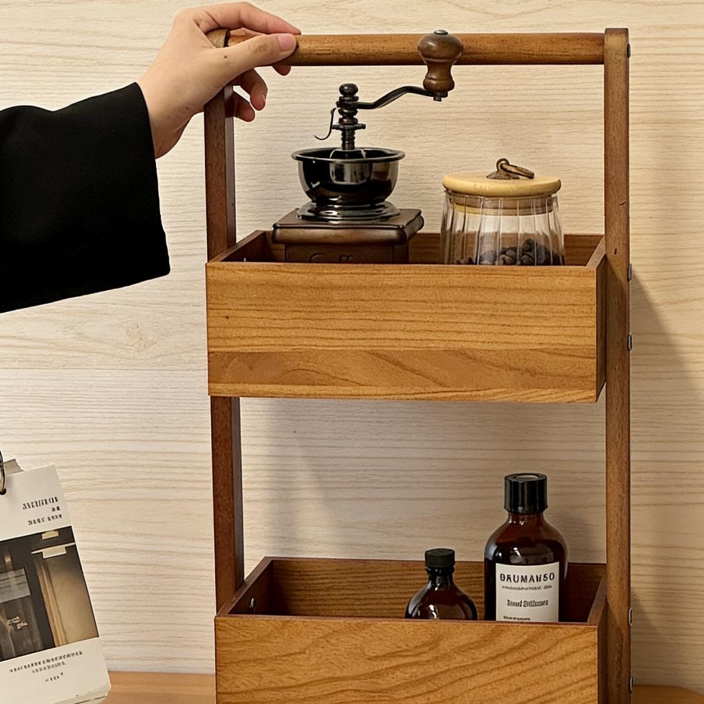 Minimalist Solid Wood Desktop Storage Rack