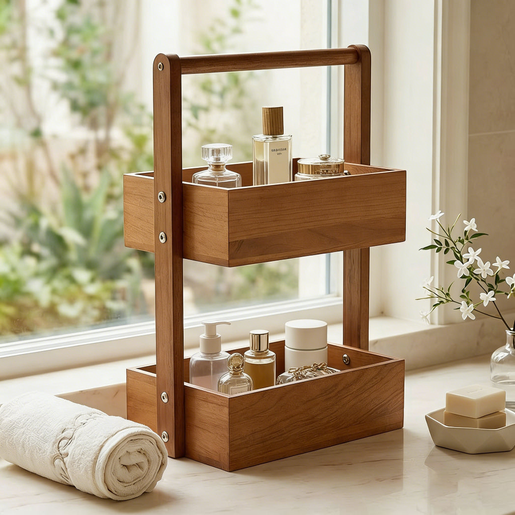 Minimalist Solid Wood Desktop Storage Rack