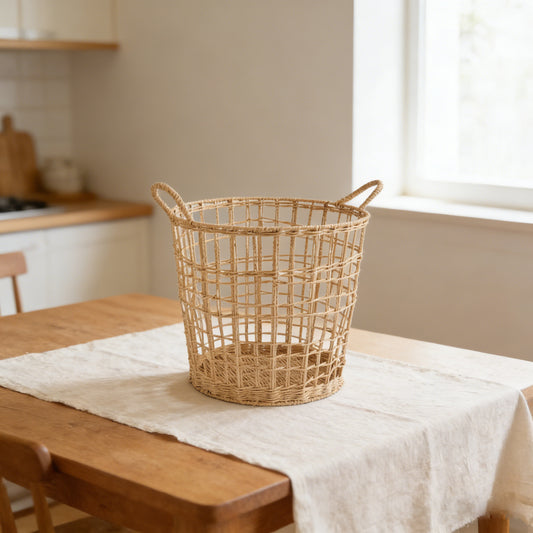 Nordic-Style Hand-Woven Storage & Laundry Basket