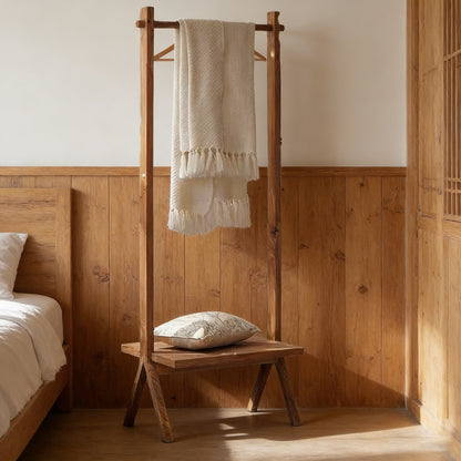 Minimalist Solid Wood Floor-Standing Coat Rack
