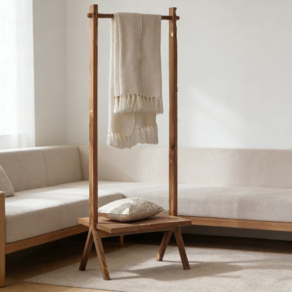 Minimalist Solid Wood Floor-Standing Coat Rack