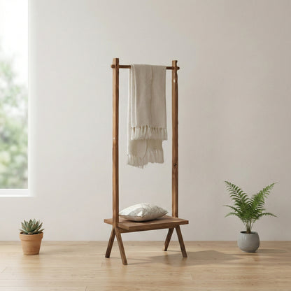 Minimalist Solid Wood Floor-Standing Coat Rack