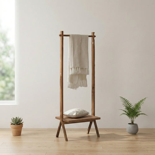 Minimalist Solid Wood Floor-Standing Coat Rack