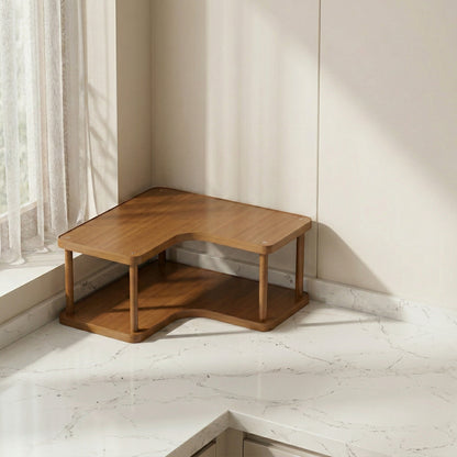 Modern Bamboo Corner Desk Organizer