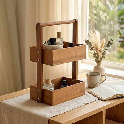 Minimalist Solid Wood Desktop Storage Rack