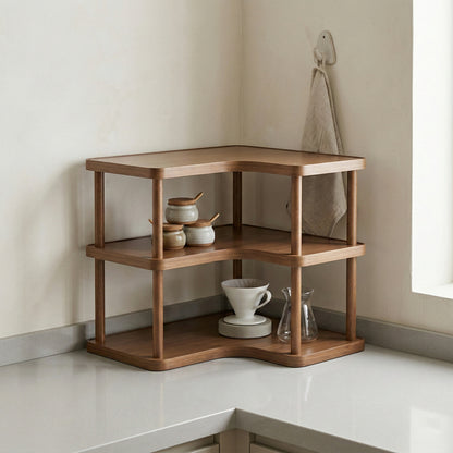 Modern Bamboo Corner Desk Organizer